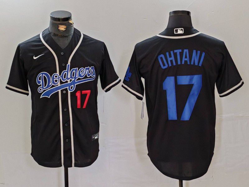 Men Los Angeles Dodgers 17 Ohtani Black Fashion Nike Game MLB Jersey style 41